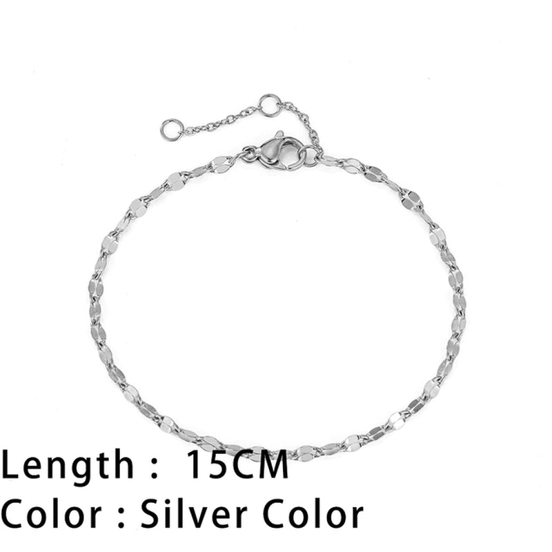 Classic Snake Chain Bracelets for Women Trend Gold Plated Stainless Steel Cuban Chain Bracelet Trendy Woman Gifts Jewelry