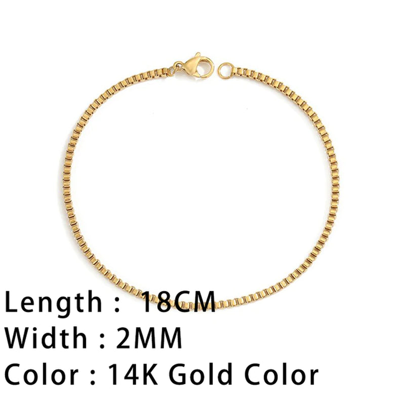 Classic Snake Chain Bracelets for Women Trend Gold Plated Stainless Steel Cuban Chain Bracelet Trendy Woman Gifts Jewelry