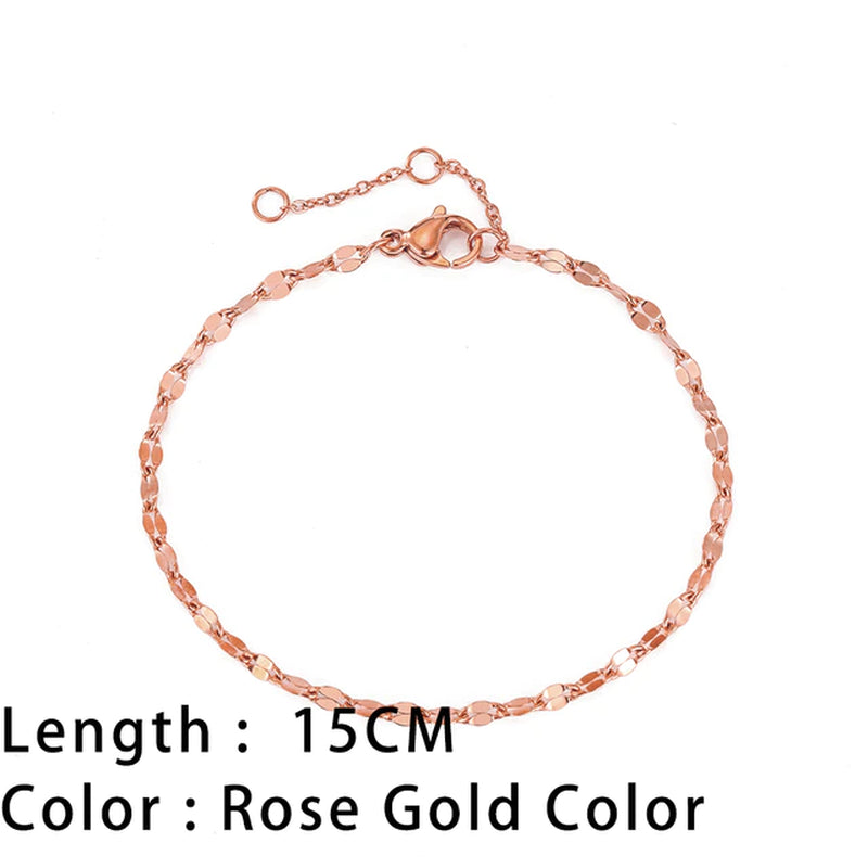 Classic Snake Chain Bracelets for Women Trend Gold Plated Stainless Steel Cuban Chain Bracelet Trendy Woman Gifts Jewelry