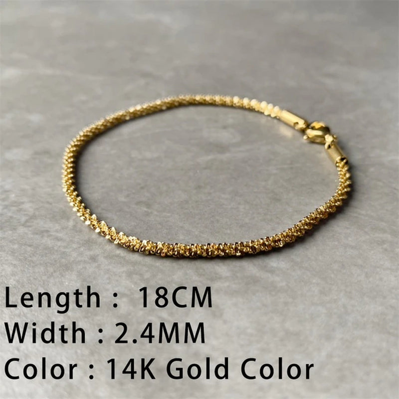 Classic Snake Chain Bracelets for Women Trend Gold Plated Stainless Steel Cuban Chain Bracelet Trendy Woman Gifts Jewelry