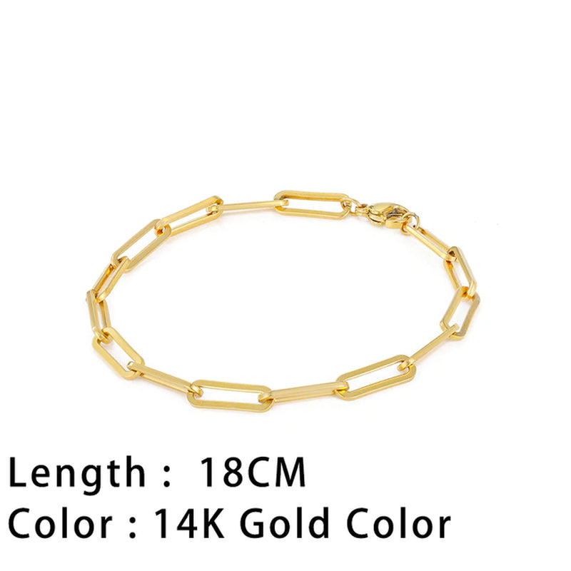 Classic Snake Chain Bracelets for Women Trend Gold Plated Stainless Steel Cuban Chain Bracelet Trendy Woman Gifts Jewelry