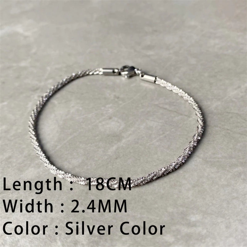 Classic Snake Chain Bracelets for Women Trend Gold Plated Stainless Steel Cuban Chain Bracelet Trendy Woman Gifts Jewelry