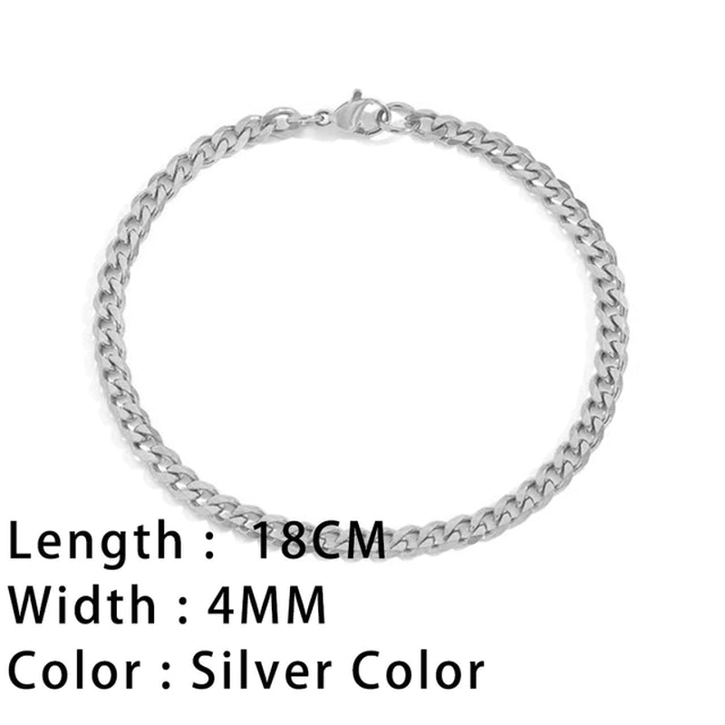 Classic Snake Chain Bracelets for Women Trend Gold Plated Stainless Steel Cuban Chain Bracelet Trendy Woman Gifts Jewelry