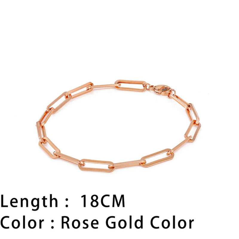 Classic Snake Chain Bracelets for Women Trend Gold Plated Stainless Steel Cuban Chain Bracelet Trendy Woman Gifts Jewelry