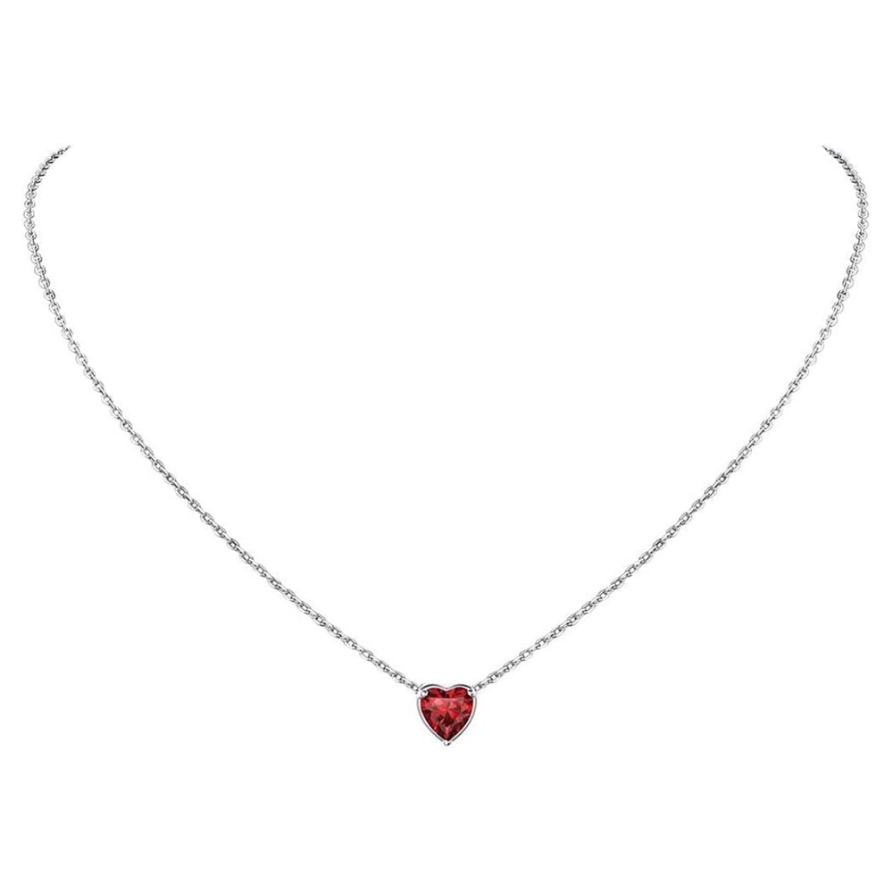 Women 925 Sterling Silver Birthstone Love Heart Necklace, Birthday Valentines Gift