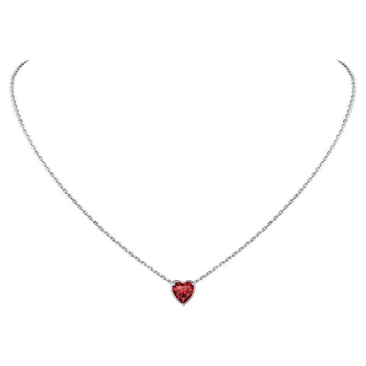 Women 925 Sterling Silver Birthstone Love Heart Necklace, Birthday Valentines Gift