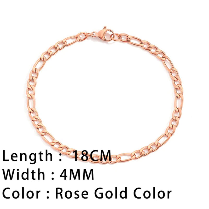 Classic Snake Chain Bracelets for Women Trend Gold Plated Stainless Steel Cuban Chain Bracelet Trendy Woman Gifts Jewelry